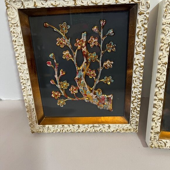 Four Seasons Vintage 3 D Molded Sheet Plastic Picture Floral Wall Hanging Set of - Picture 2 of 6